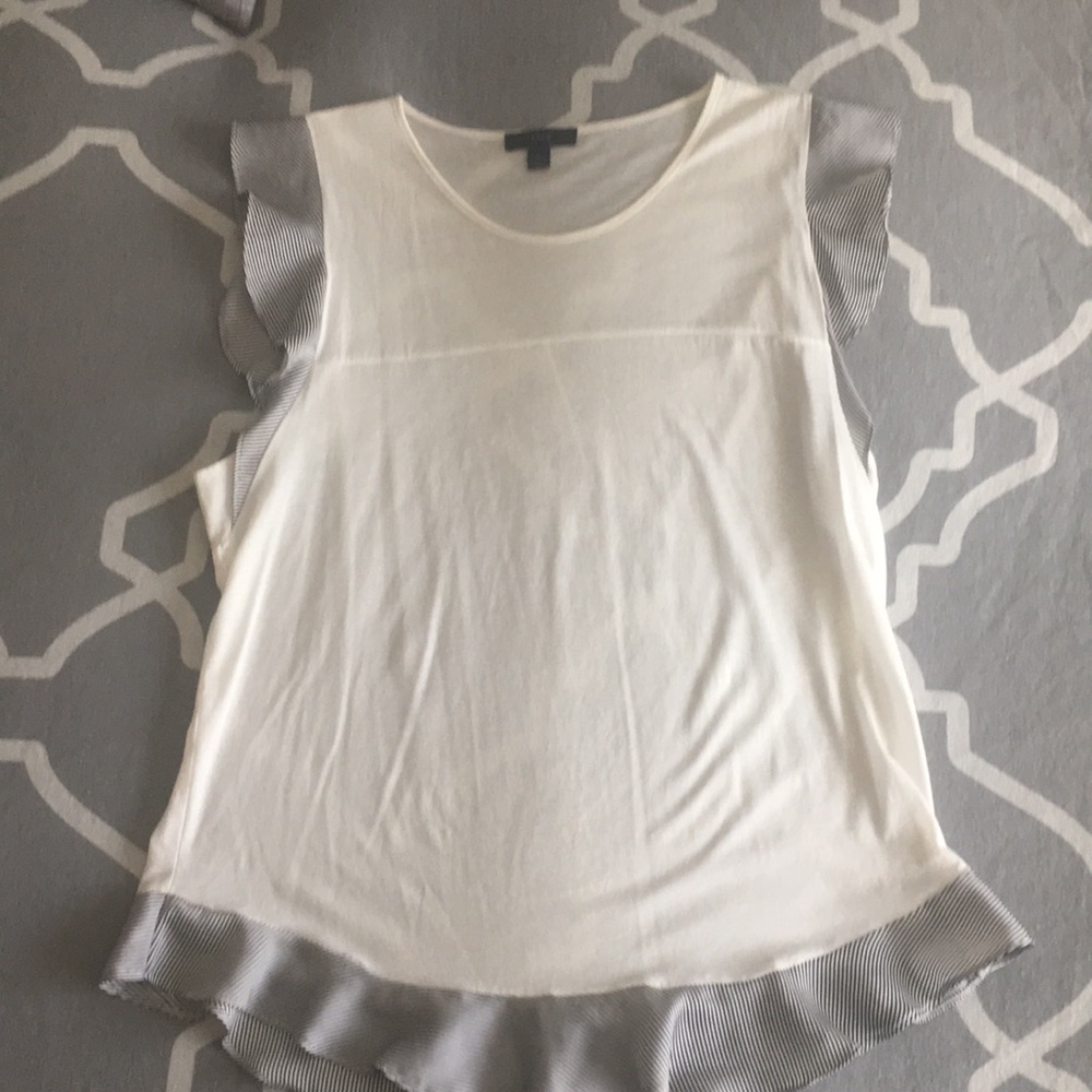 JCrew cotton tank with silk trim